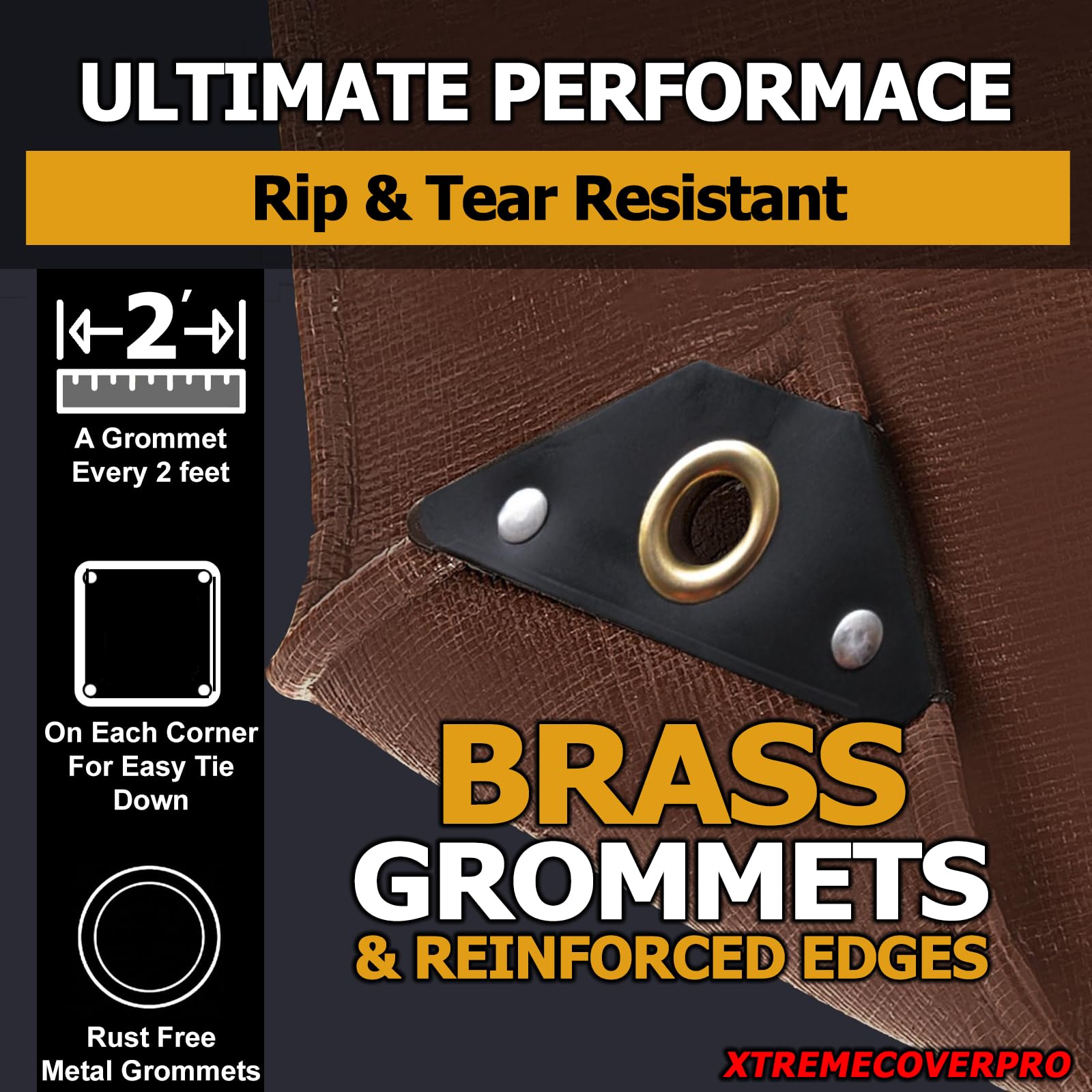 20' x 20' Brown Super Ultra Heavy Duty Tarp – 20 Mil Waterproof